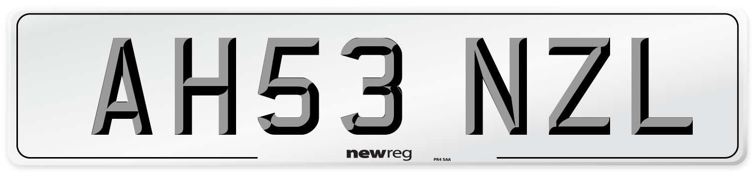 AH53 NZL Number Plate from New Reg
